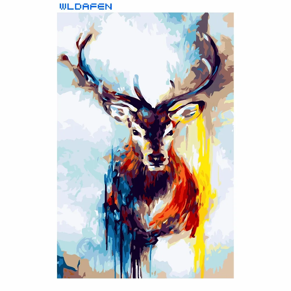 

Frameless Christmas Deer Animals DIY Painting By Numbers Kits Handpainted Oil Unique Gift For Home Wall Artwork 40x50cm