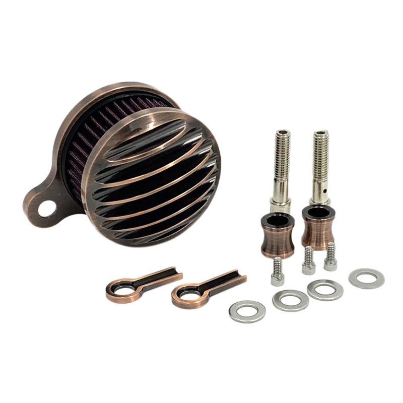 

Bronze Retro Motorcycle Air Filter Air Intake Filter System Xl883 1200 X48 72 1988-2015