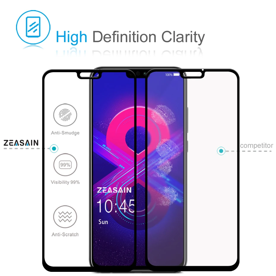 Original ZEASAIN 9H Tempered Glass for Huawei Honor 8X Honor8X 8 X Screen Protector HD Clarity Toughened Glass Film (3)