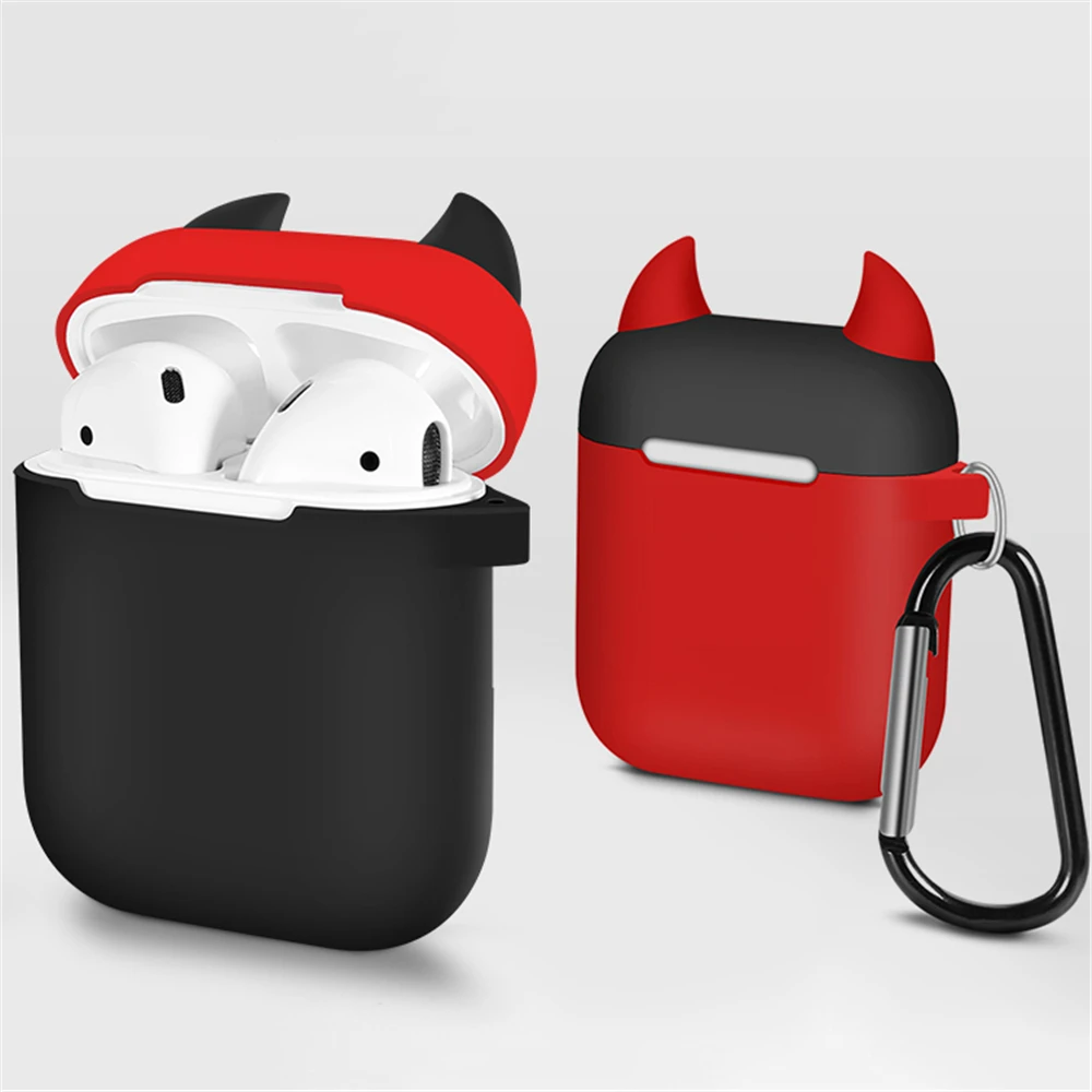 

Silicone Bluetooth Wireless Earphone Case Little Devil Shockproof Thicken Protective Cover Skin Accessories for Apple Airpods