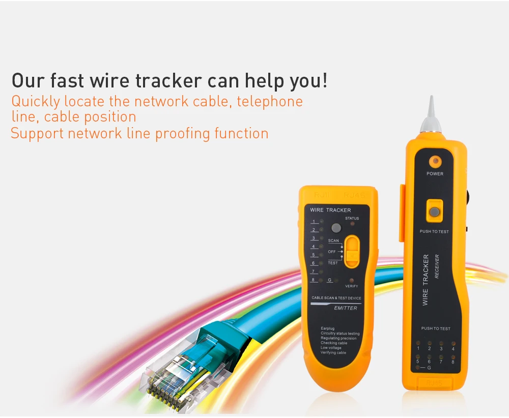 Горячее предложение UTP STP Cat5 Cat6 RJ45 линии Finder Телефонный Провод Tracker Tracer Диагностика тон Tool Kit локальной сети кабельного тестера JW-360