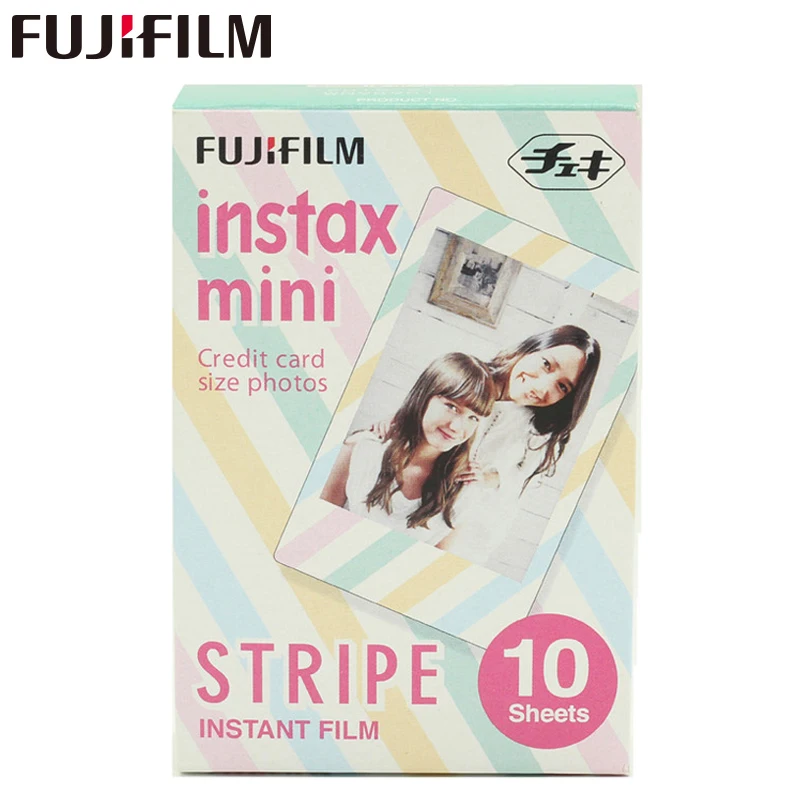 

Original Fujifilm Fuji Instax Mini 8 Stripe Color Prints Film 10 Sheets For 8 50s 7s 90 25 Share SP-1 Instant Cameras New arrive