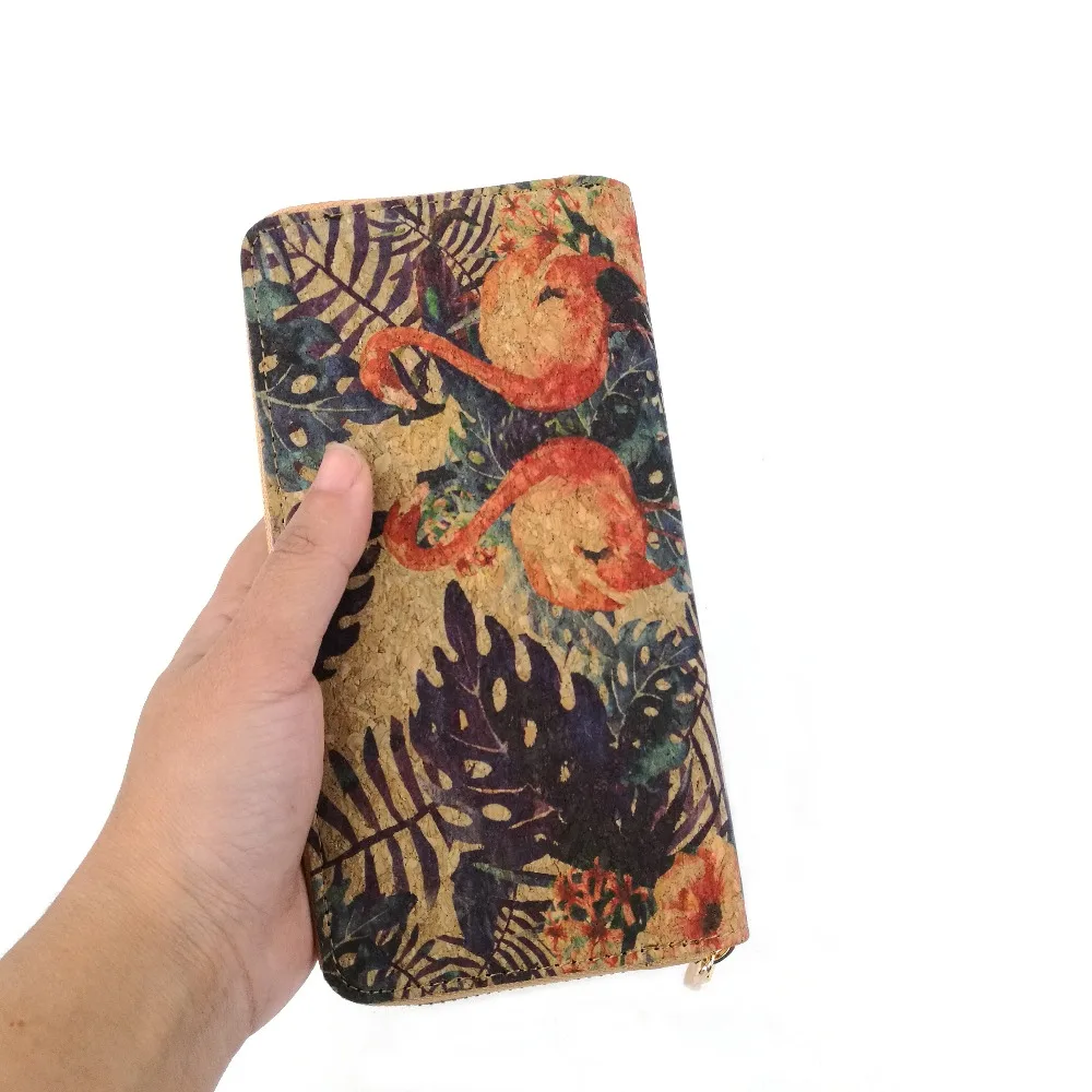 flamingo cork wallet