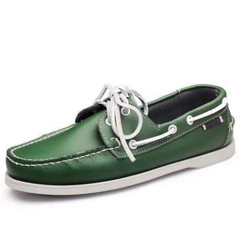 

OLOME 100% Genuine Leather Shoes Men Cow Leather Casual Shoes Male Outdoor High Quality Men Flats Man Footwear