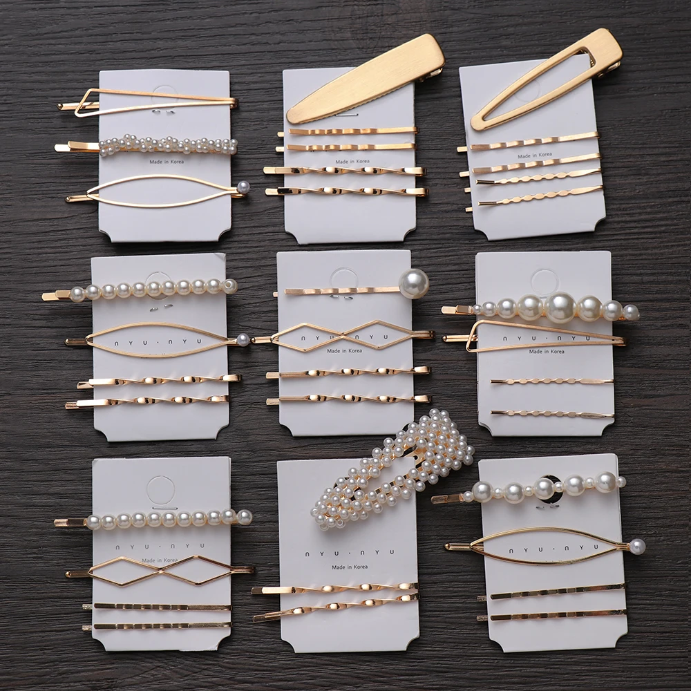 1 Set Gold Metal Minimalist Geometric Irregular Hair Clips Imitination ...