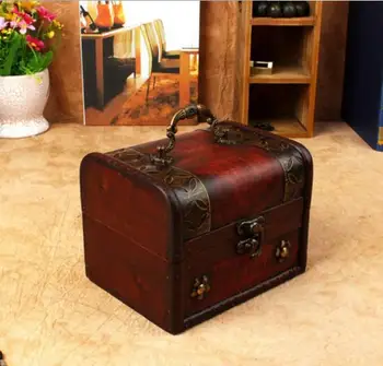 

2pcs/lot Wooden Vintage Chic Jewelry Pearl Necklace Bracelet Earring Gift Boxes Storage Container Organizer Case NA 007