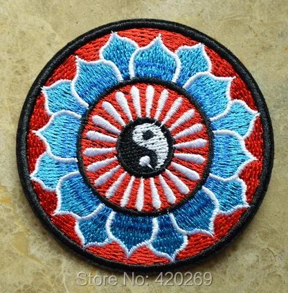 Горячая распродажа! ~ Нашивки Yin Yang tao hippie retro boho YOGA нашивки для шитья Аппликации