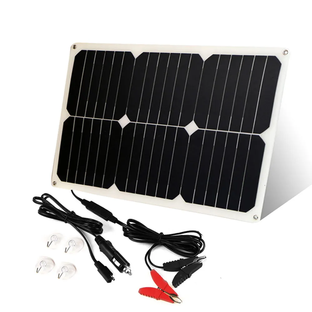 

Solar Panels 12V 18V 18W Solar Charger Maintainer for 12V Battery of Vehicle Motorcycle Automobile Snowmobile etc.