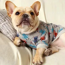 Модная маленькая и средняя модная машина для домашних животных с круглым вырезом и принтом собаки