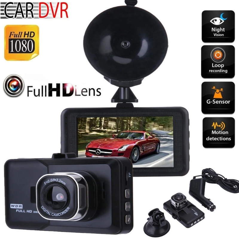 

3 Inch Car DVR Camera 1080P Full HD Vehicle Video Recorder 120 Degree Dash Cam DVR/Dash Camera CCTV Kit