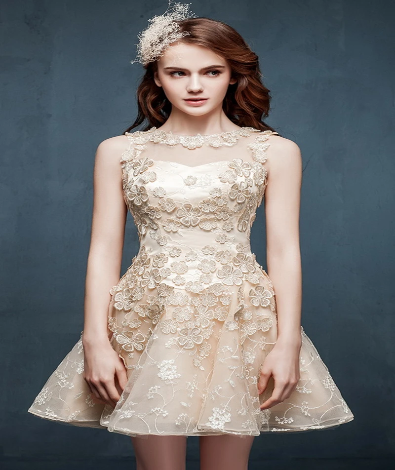 Gold Short Prom Dresses Fast Shipping Appliques Elegant Evening Pageant Dress Plus Size Long