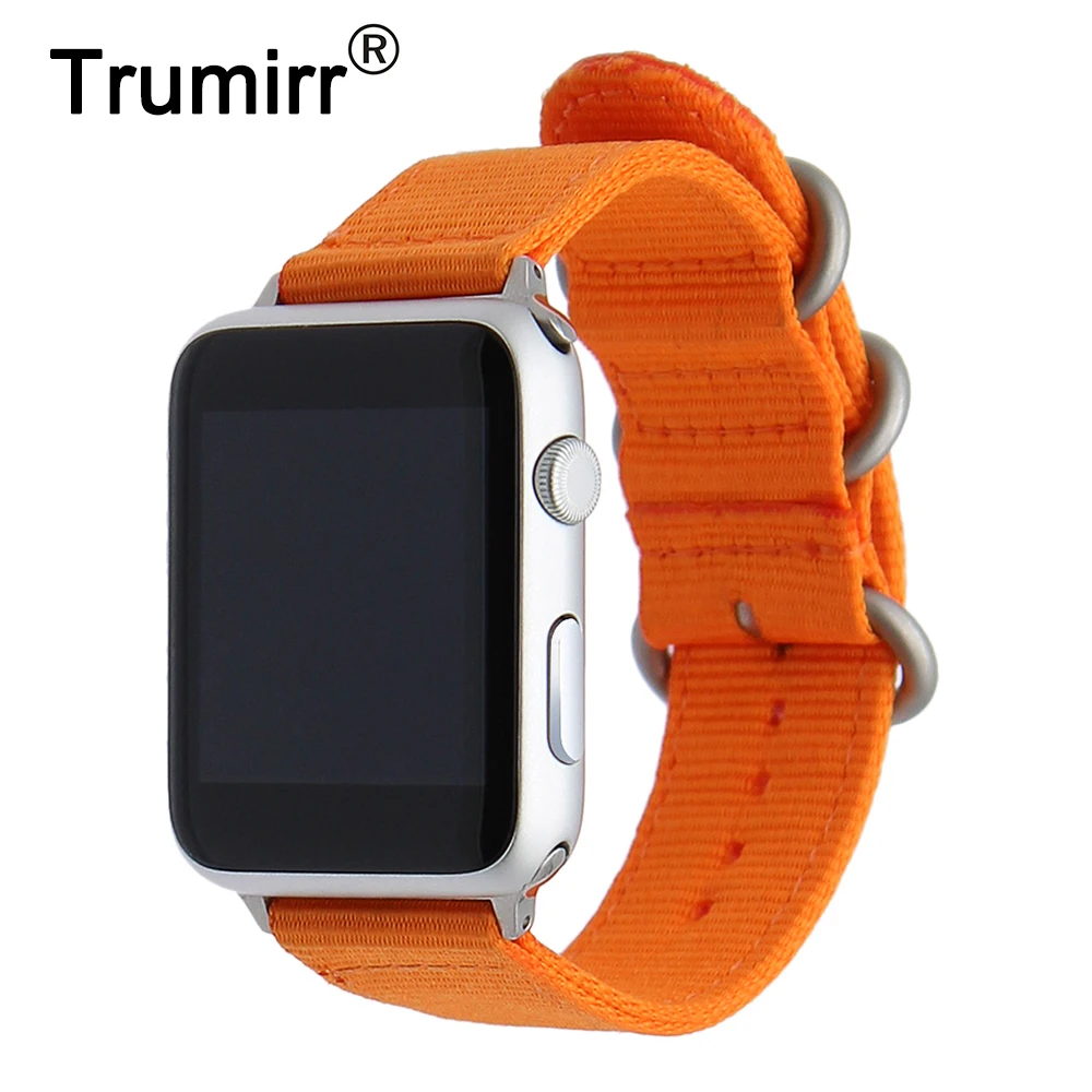 Ремешок нейлоновый для iWatch Apple Watch 38 мм 42 тканевый браслет Zulu Band черный синий
