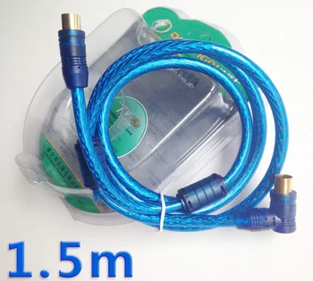 

10PCS Digital/HD TV Cable 75ohm Male Plug to Male right angle Coaxial 24k gold plated connector TV Antenna RF Cable 1.5m