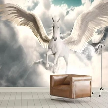 Beibehang заказ обои фото Nordic мифологии Пегас ТВ задний план обои простой небо Гостиная Спальня 3d