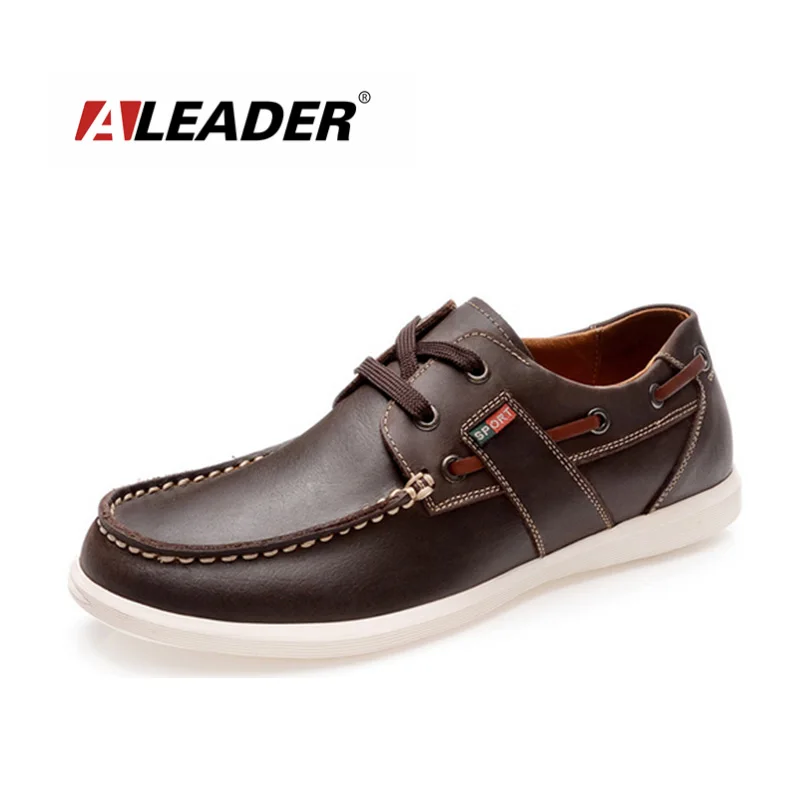 Aleader Men�s Leather Boat Shoes New 2015 Casual Moccasins
