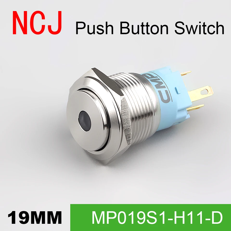 

NCJ 19mm Metal Push Button Switch IP67 Maintained Alternate & Momentary push button switch with LED lamp 5A