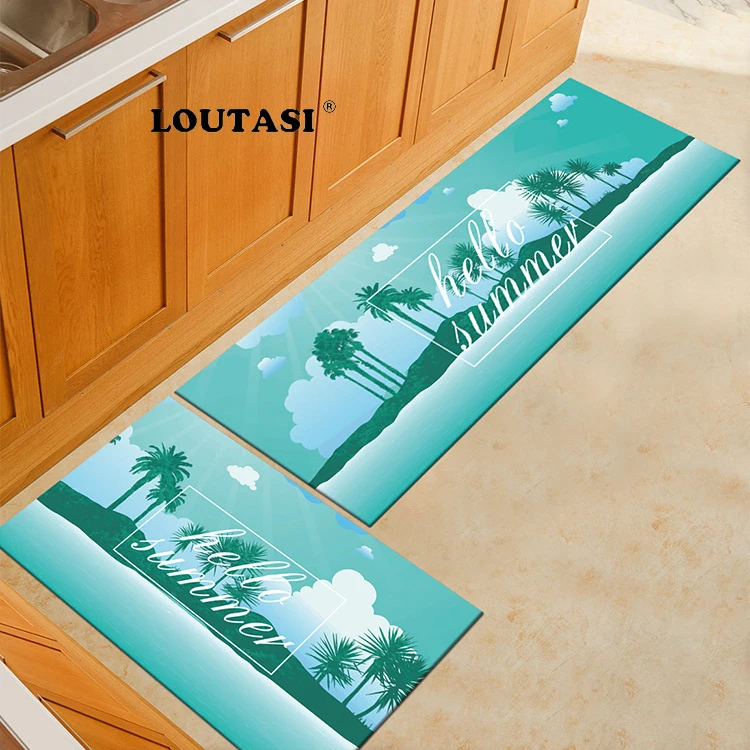 

LOUTASI Flannel Hello Summer Pattern Doormat Soft Carpet Kitchen Floor Mat Anti Slip Entrance Area Rug Welcome Door Mat Outdoor