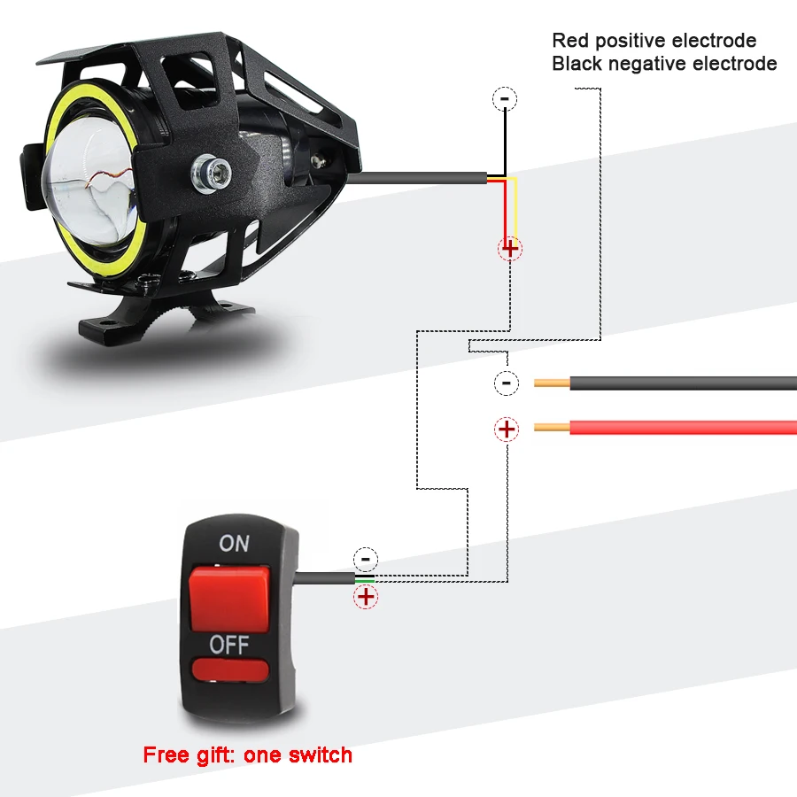 2x125 Вт u7 магазин мотоцикл Ангельские глазки фар DRL прожекторы вспомогательный