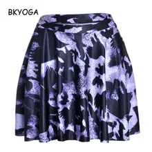 BKYOGA/женские сексуальные юбки, женская короткая юбка выше колена с изображением ворона и галактики, Прямая