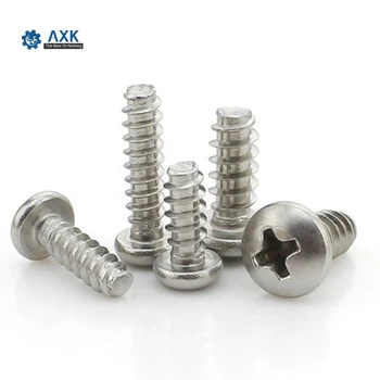 

Tapping Screw Head Screws Phillips 304 Stainless Steel 100pcs/lot M2.3 M2.6 Pan Self-tapping Round Stainlness Under 50pcs High