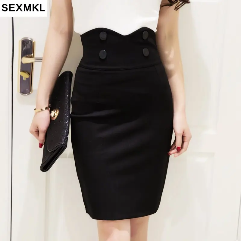 SEXMKL Женская юбка-карандаш черная летняя модная повседневная юбка с высокой талией красная Сексуальная Офисная Женская тонкая мини-юбка большого размера