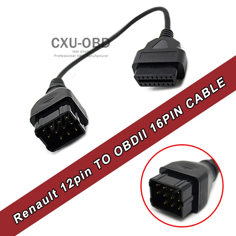 Prix pour 12 Broches à 16 Broches OBD 12pin à OBD2 Diagnostique Femelle Adaptateur Connecteur Câble pour Renault Prix pour 12 Broches à 16 Broches OBD 12pin à OBD2 Diagnostique Femelle Adaptateur Connecteur Câble pour Renault