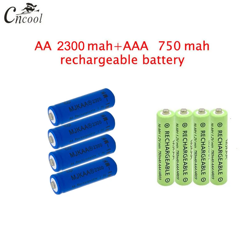 2/4/8/10/16/20 штук синий AA 2300 мАч металл-гидридных или никель Перезаряжаемые батареи+ 2/4/8/10/16/20 штук AAA 750 мА/ч, Перезаряжаемые батареи