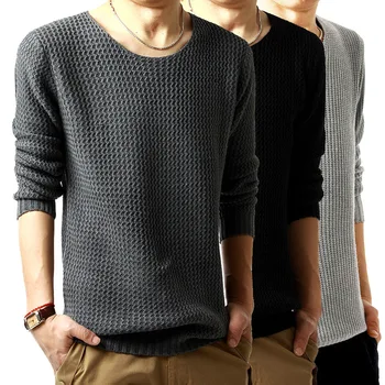 

2018 autumn winters ripples round collar men's long sleeve men sweater tide line