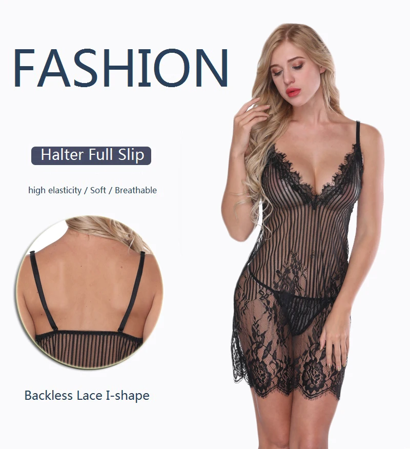 NINGMI Full Slip Sexy Lingerie Set Lounges Hot Erotic Underwear Lace Baby Doll Underskirt Women Deep V Neck Petticoat Mini Dress NINGMI Full Slip Sexy Lingerie Set Lounges Hot Erotic Underwear Lace Baby Doll Underskirt Women Deep V Neck Petticoat Mini Dress