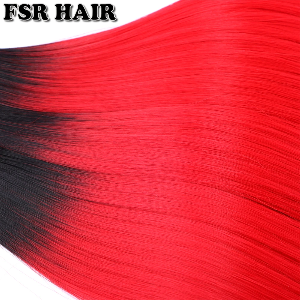 Омбре волосы пряди бордовые синтетические волосы для наращивания Яки 16-20 дюймов доступны шелковистые прямые волосы пряди 2 шт./лот