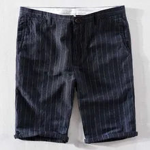 Новая мода лето Повседневное льняные рубашки с коротким Для мужчин Свободные мешковатые штаны в стиле «хип-хоп» пляжные шорты, для пляжа Шорты