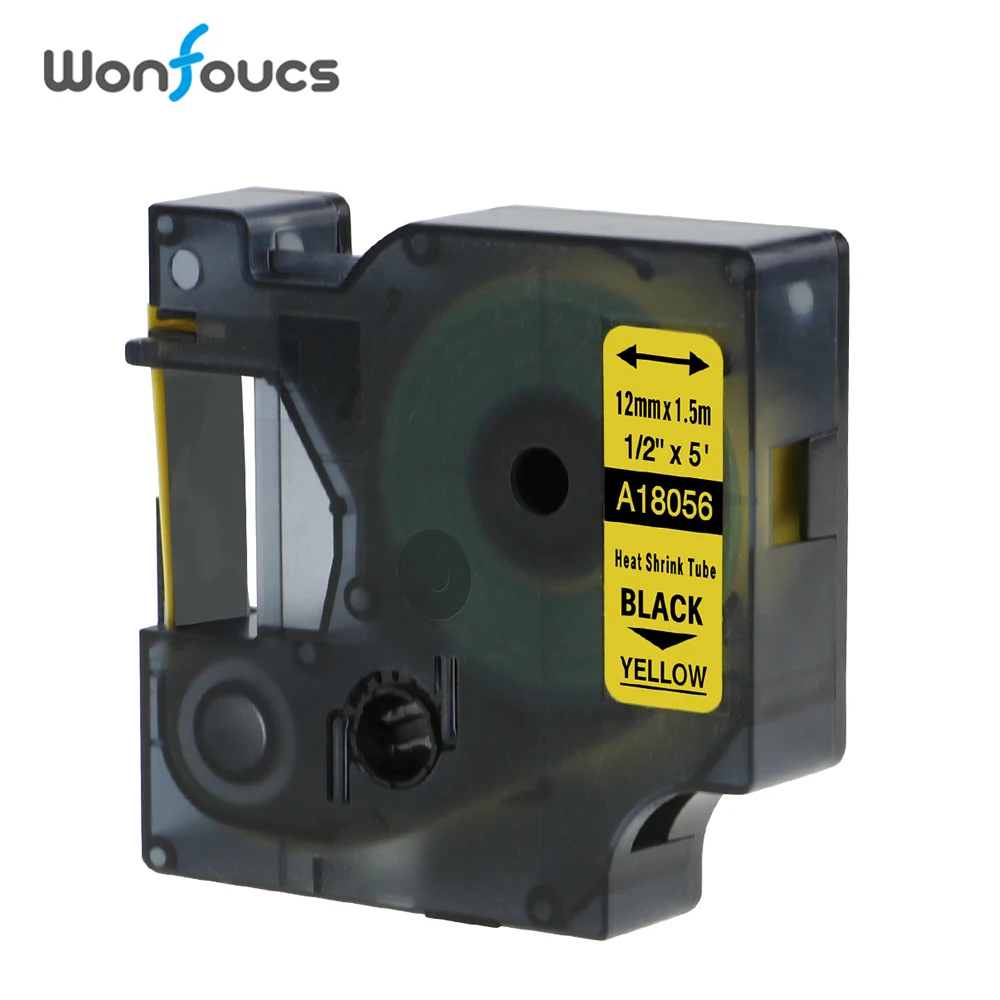 1pcs Dymo Industrial Heat Shrink Tubes 18056 Wire Cable Labels Tapes