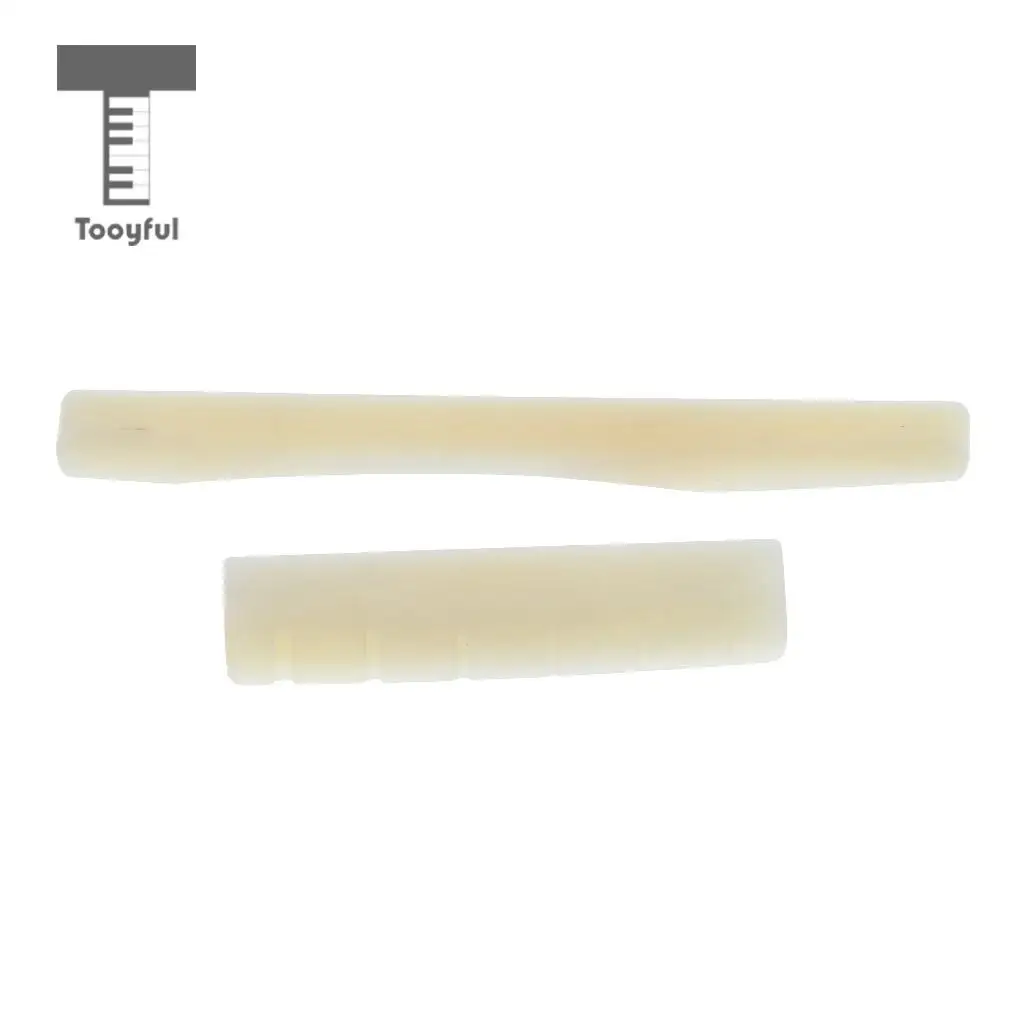 2pcs Acoustic Guitar Bridge Saddle Nut Guitar Replacement Parts Camel Bone