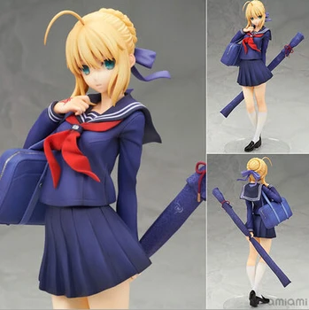 

NEW hot 20cm Fate stay night Saber Saber School uniform style action figure toys collection christmas toy doll no box