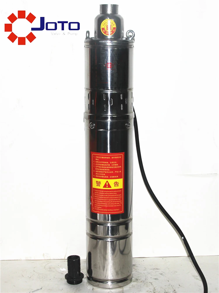 1 1kw Electrical Deep Well Pump For Water Suction 220V Stainless Steel Submersible Water Pump 70m
