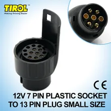Tirol 7 To 13 Pin Trailer Plug Black Plastic Trailer Wiring Connector 12V Towbar Towing Plug N Type T12926a Free Shipping