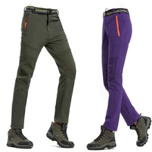Зимние Пеший Туризм Брюки Softshell Водонепроницаемый Кемпинг походы руно Открытый Лыжный Спорт Брюки Восхождение Лыжный Спорт Softshell брюки