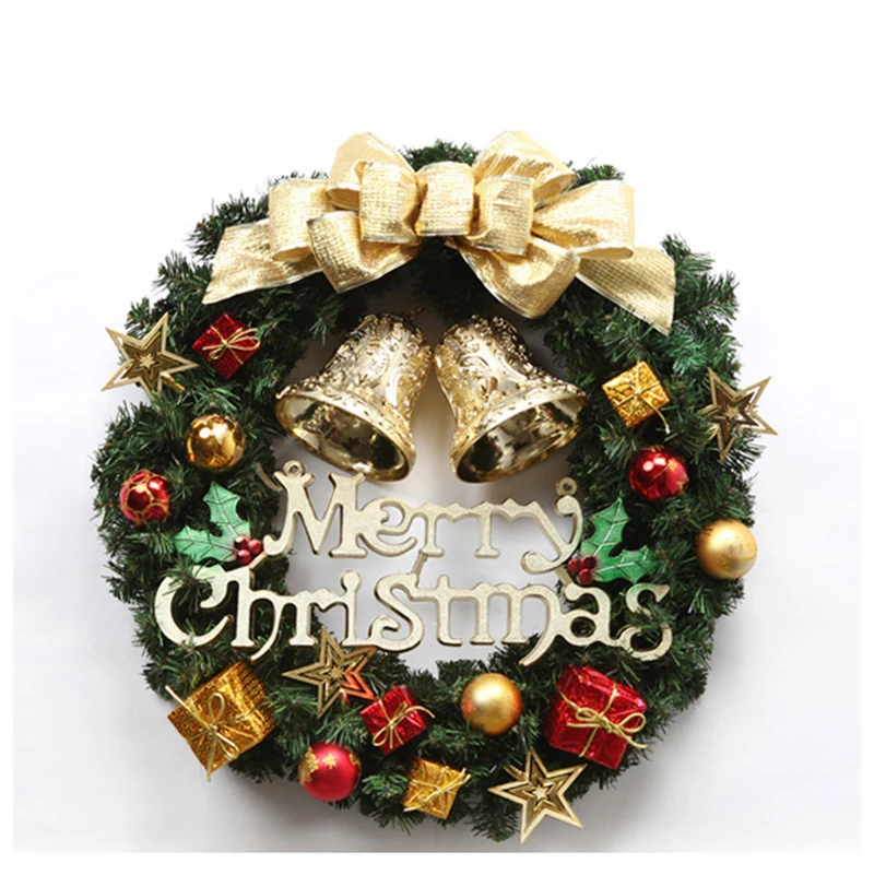 50 Decorazioni Natalizie.40 Cm 50 Cm Buon Natale Corona Ghirlanda Finestra Partito Albero Casa Decorazioni Natalizie Campane D Oro Bowknot Stelle Ornamenti Natale Aliexpress