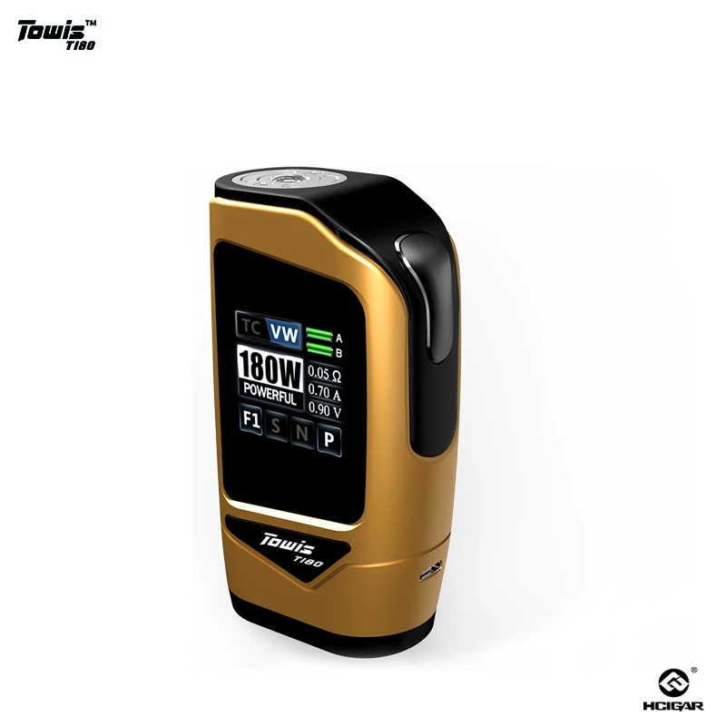 Original Hcigar Towis T180 Touch Screen Mod Box with XT180 Chipset Output 5-180 W TFT Color Screen E-cigarette Mod Fit RDA 510 Original Hcigar Towis T180 Touch Screen Mod Box with XT180 Chipset Output 5-180 W TFT Color Screen E-cigarette Mod Fit RDA 510