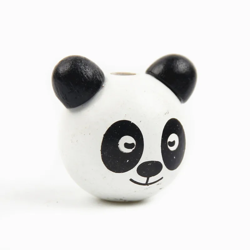 20 шт. деревянные бусины DIY 3D панда улыбающееся лицо деревянные бусины для изготовления ювелирных изделий детские игрушки соска Клип атташе аксессуары