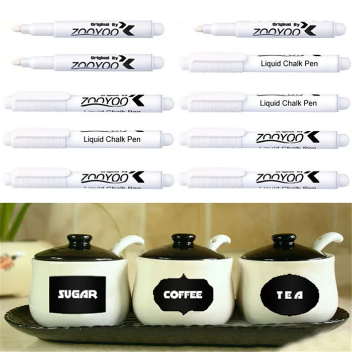 8Pcs Liquid Chalks Pen Glass Markers Writing Pens for Vinyl Chalkboard