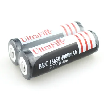 

U-F BRC18650 4000mAh 3.7V Li-ion Rechargeable Battery with Protection PCB Power Source for LED Flashlight (1 pair)