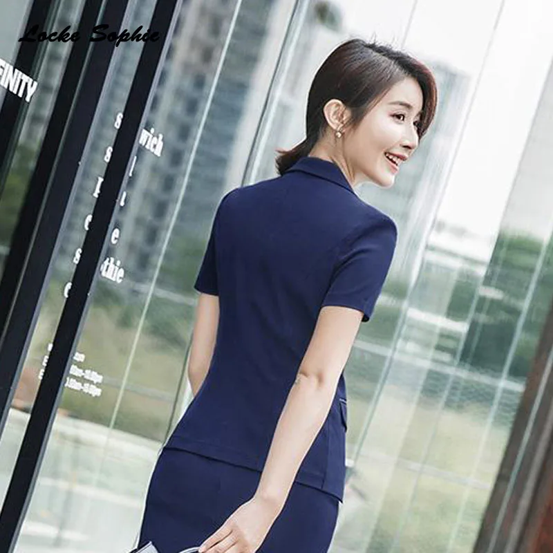 1pcs Women's Plus size Blazers coats 2019 Summer cotton blend Short sleeve Small Suits jackets ladies Skinny Blazers Suits coats