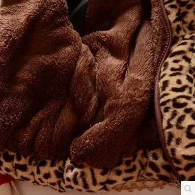 Пальто из искусственного меха детская леопардовая одежда для малышей г. теплые куртки с капюшоном для девочек толстые - Цвет: Коричневый