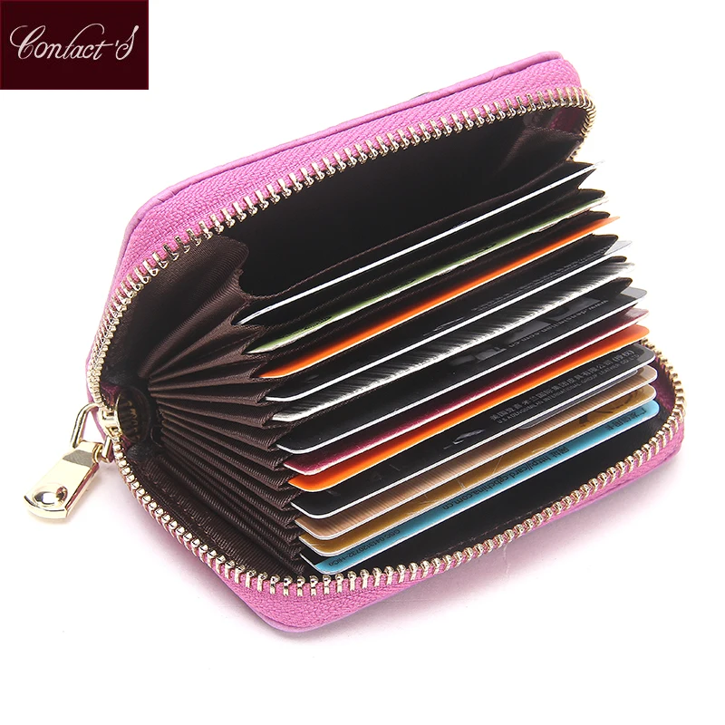 New Fashion Genuine Cow Leather Women Small Wallets Credit Card Wallet ID Holder Organizer ...