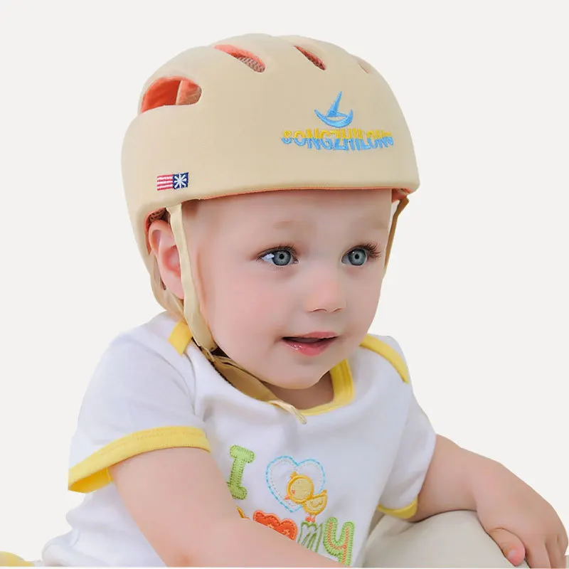 Детские головные уборы для защиты головы, детский шлем, защитный шлем для детей, детская Кепка для мальчиков и девочек, капот для ребенка бейсбольной кепки, подушка - Цвет: Beige
