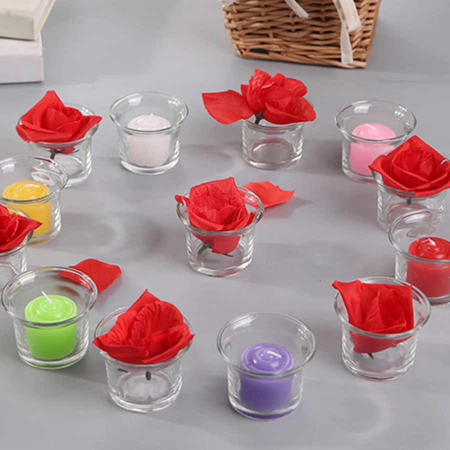 

Small Decorative Glass Candle Jar Container Wedding Centerpieces Candle Warmer Candlestick Kaarsenhouder Decoration Home 50KO253