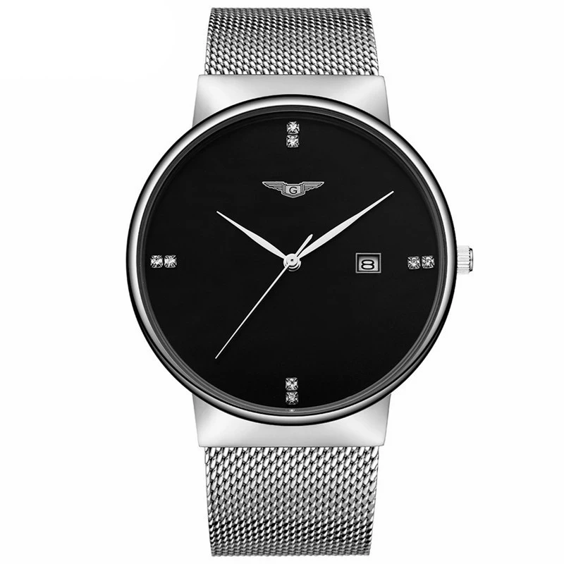 

GUANQIN GS19054 Top Luxury Brand Watch Men Watches Men's Business Stainless Steel Mesh Strap Waterproof Quartz Wristwatch