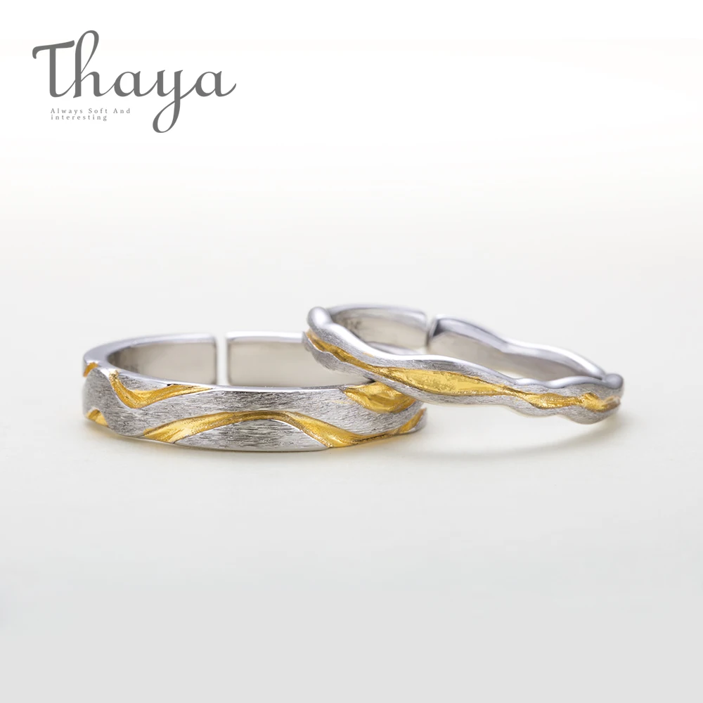 Tanie Thaya Classic 100% 925 Sterling Silver Gully Wave Rings Vibrant Design biżuteria dla miłośników zaręczyn Ring Finger dla kobiet prezent