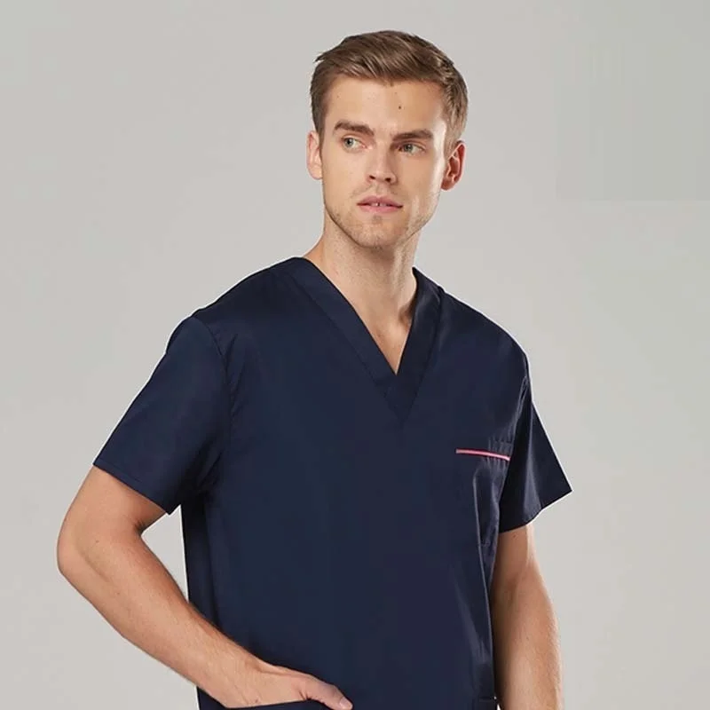 [SET] Men's Fashion Scrubs sets Medical Uniforms Color-blocking Design